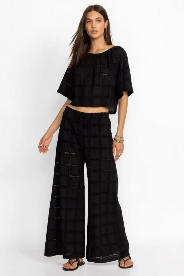 Women SANTI CROPPED BLOUSE Black Johnny Was Tops Women SANTI CROPPED BLOUSE Black Johnny Was Tops