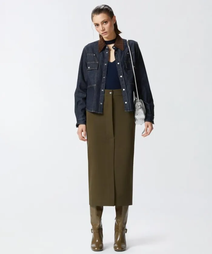 Women Shirts And Blouses Pinko Dark Blue Denim Shirt With Needlecord Collar Dark Navy Rinse Wash Women Shirts And Blouses Pinko Dark Blue Denim Shirt With Needlecord Collar Dark Navy Rinse Wash