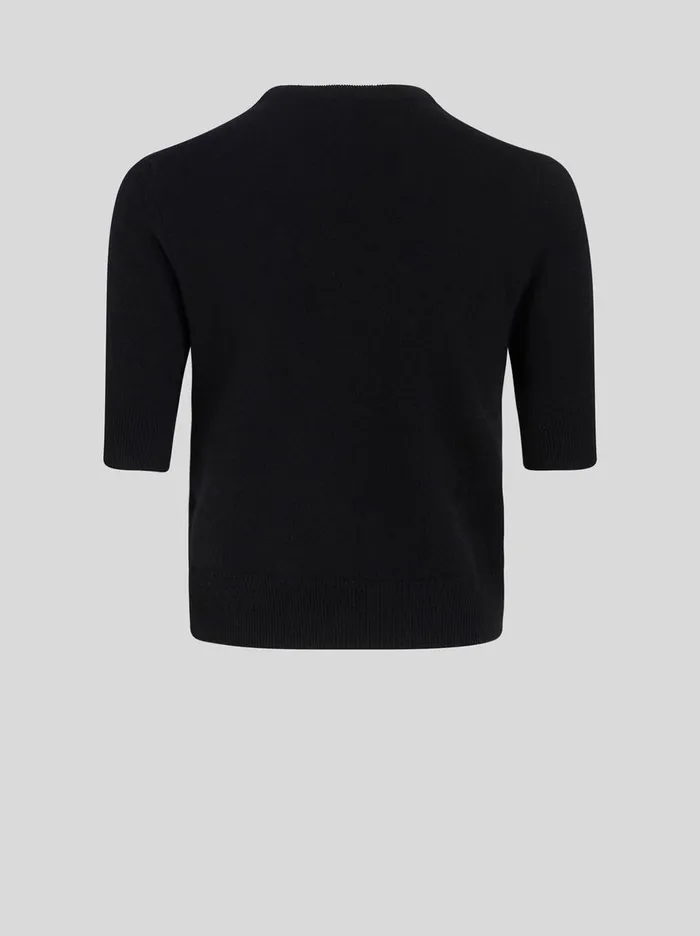 Women ShortSleeved Jumper With Silk Inserts Etro Knitwear