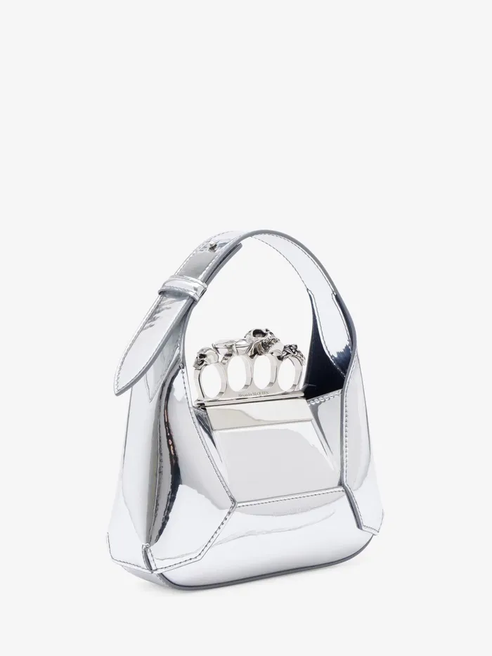 Women Shoulder Bags Alexander McQueen The Jewelled Hobo Mini Bag Silver