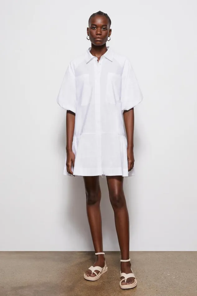 Women Signature Crissy Shirt Dress White Jonathan Simkhai Dresses and Jumpsuits