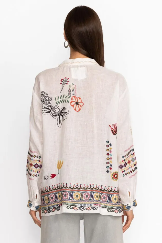 Women SIMMIE BLOUSE Natural Johnny Was Tops Women SIMMIE BLOUSE Natural Johnny Was Tops