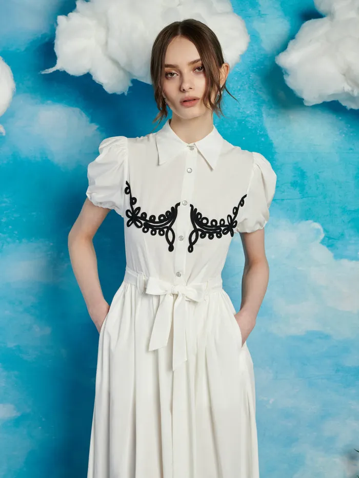 Women Sister Jane Dresses Cody Cording Midi Dress Pearl White
