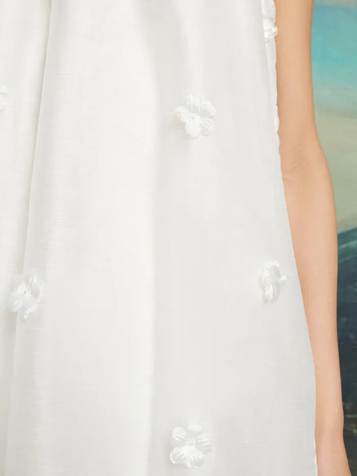 Women Sister Jane Dresses DREAM Cali Flower Mini Dress Pearl White
