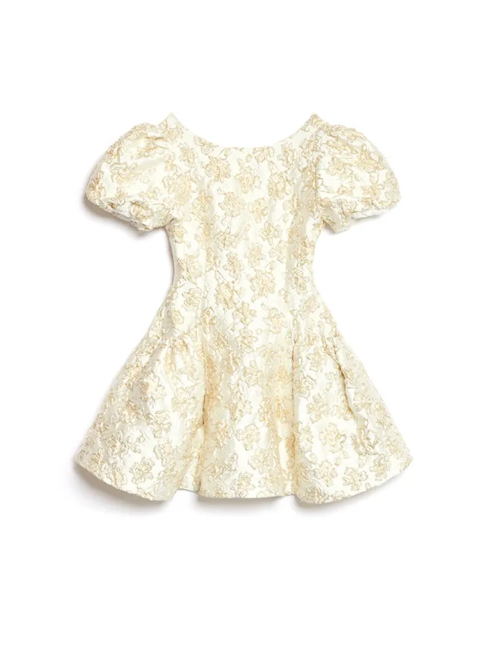 Women Sister Jane Dresses DREAM Dane Jacquard Mini Dress Ivory Gold