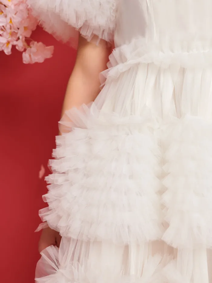 Women Sister Jane Dresses DREAM Fey Tulle Ruffle Dress True White
