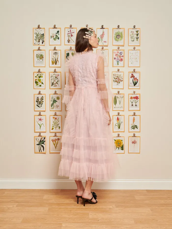 Women Sister Jane Dresses DREAM Treasure Tulle Midi Dress Powder Pink