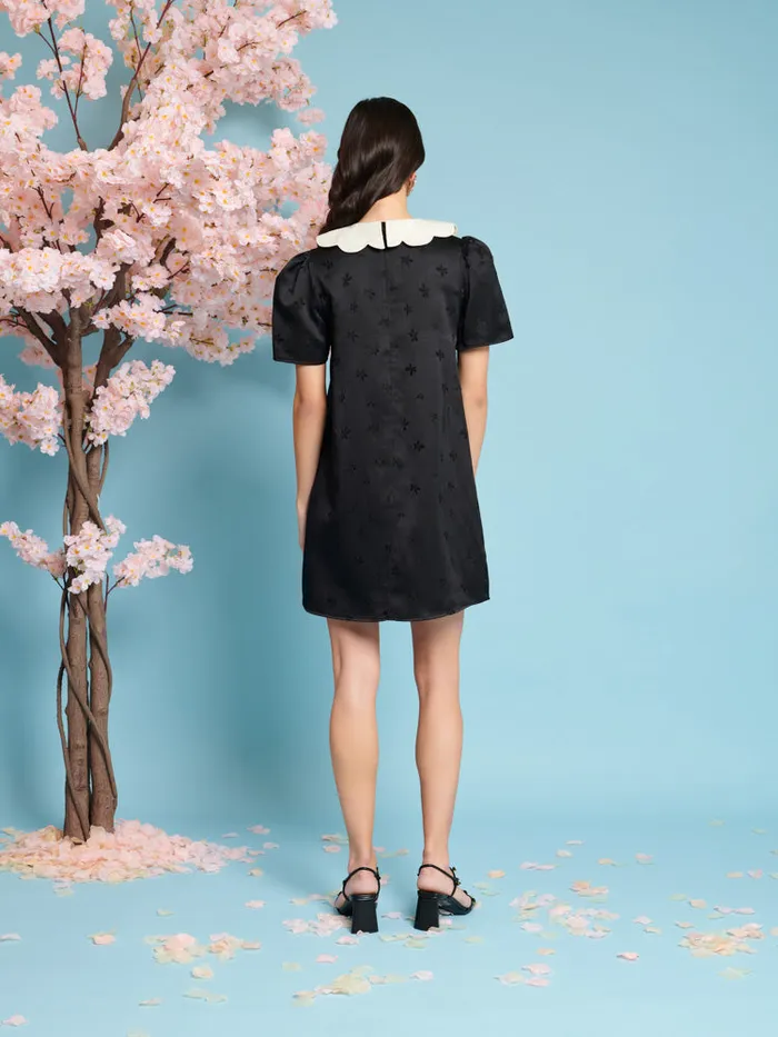 Women Sister Jane Dresses Songbird Jacquard Mini Dress Coal Black