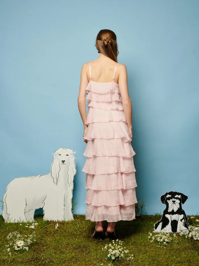 Women Sister Jane Dresses Winnie Ruffle Midi Dress Baby Pink