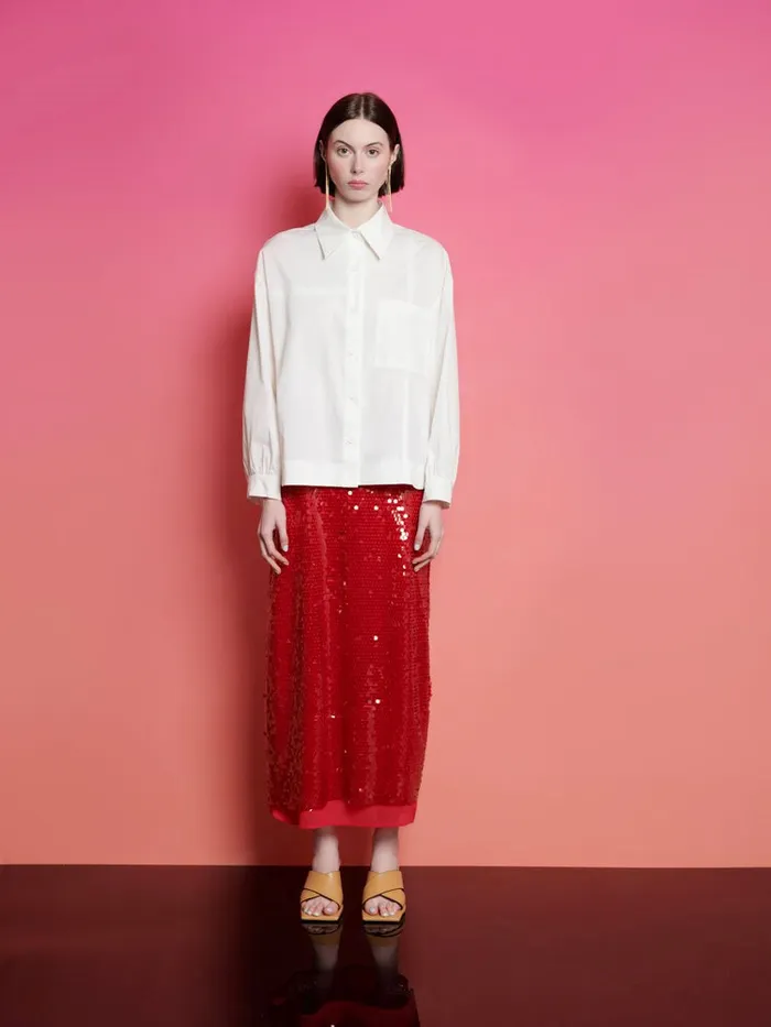 Women Sister Jane Tops Ghospell Sabina Seamed Shirt White