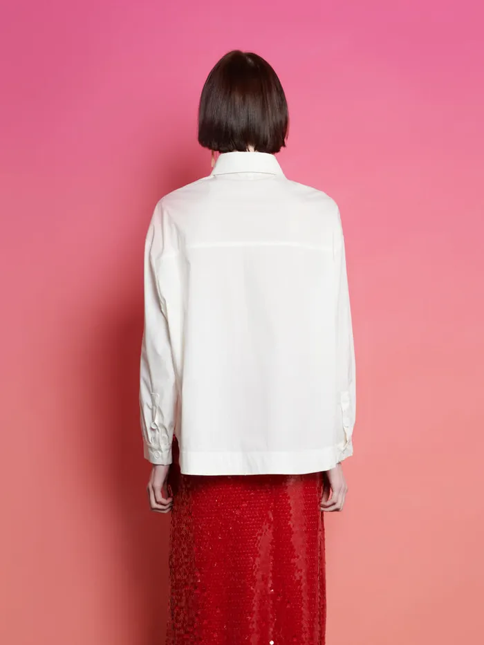 Women Sister Jane Tops Ghospell Sabina Seamed Shirt White