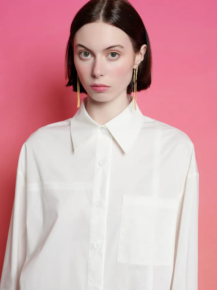 Women Sister Jane Tops Ghospell Sabina Seamed Shirt White