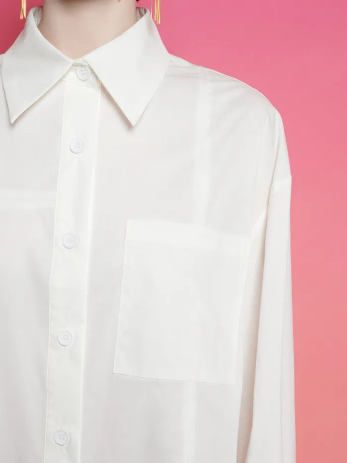 Women Sister Jane Tops Ghospell Sabina Seamed Shirt White