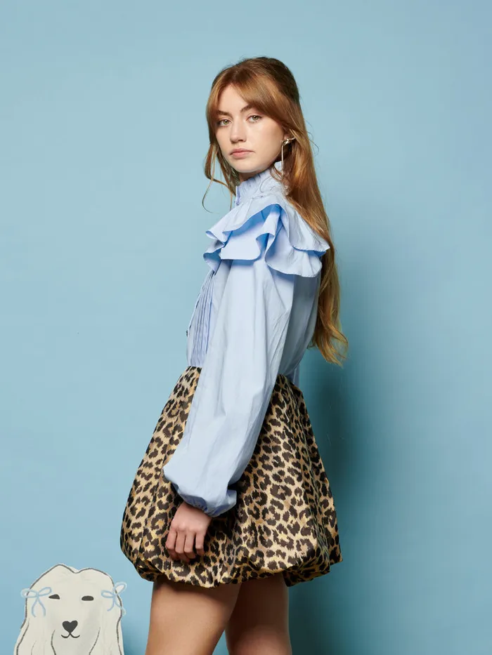 Women Sister Jane Tops Maggie Ruffle Blouse Pastel Blue