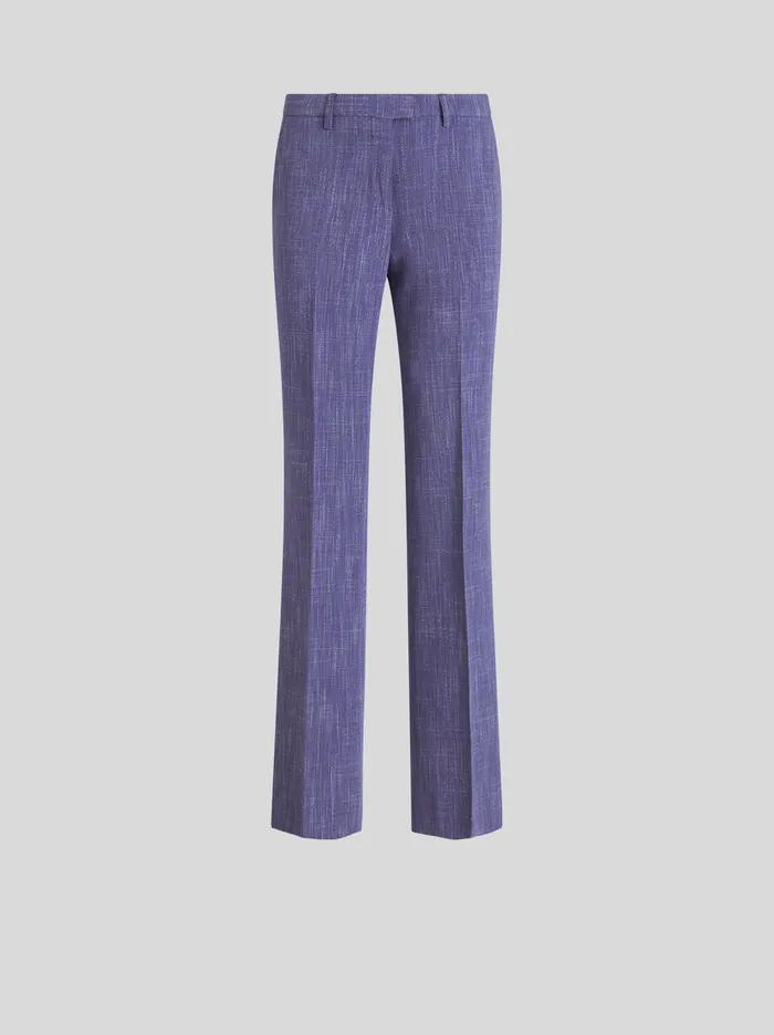 Women Slub Fabric Trousers Etro Trousers