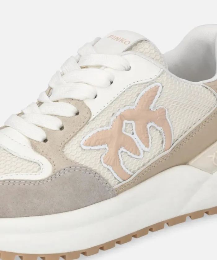 Women Sneakers Pinko Laminated Chunky Sneakers With Logo Sand Women Sneakers Pinko Laminated Chunky Sneakers With Logo Sand