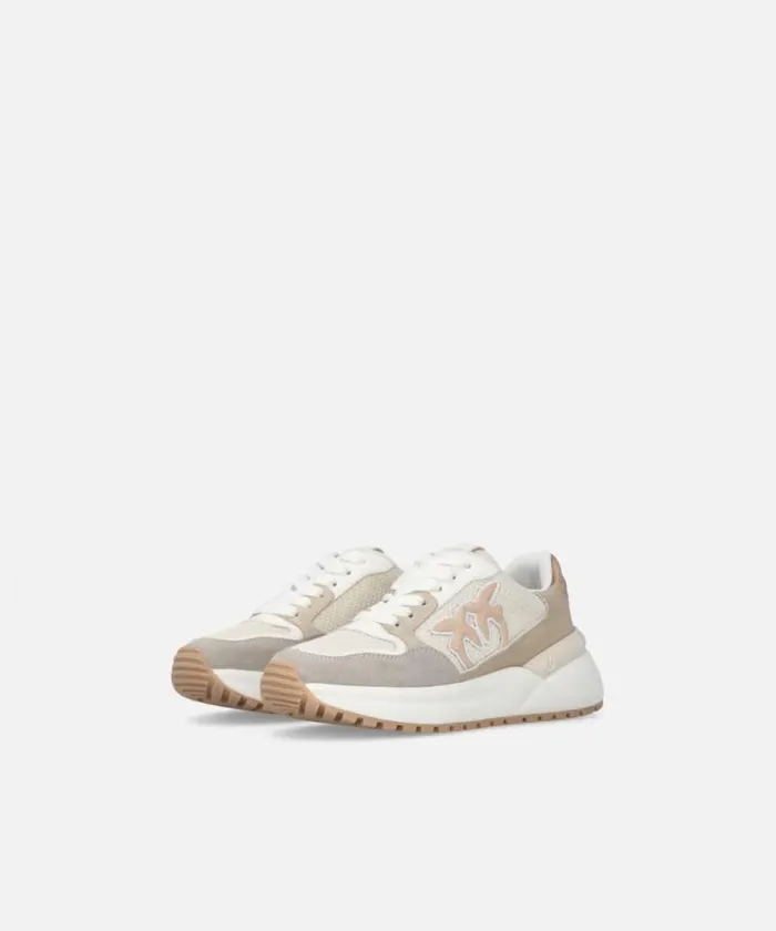 Women Sneakers Pinko Laminated Chunky Sneakers With Logo Sand Women Sneakers Pinko Laminated Chunky Sneakers With Logo Sand
