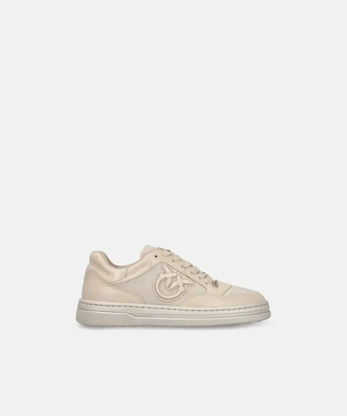 Women Sneakers Pinko Laminated Suede Sneakers Peach