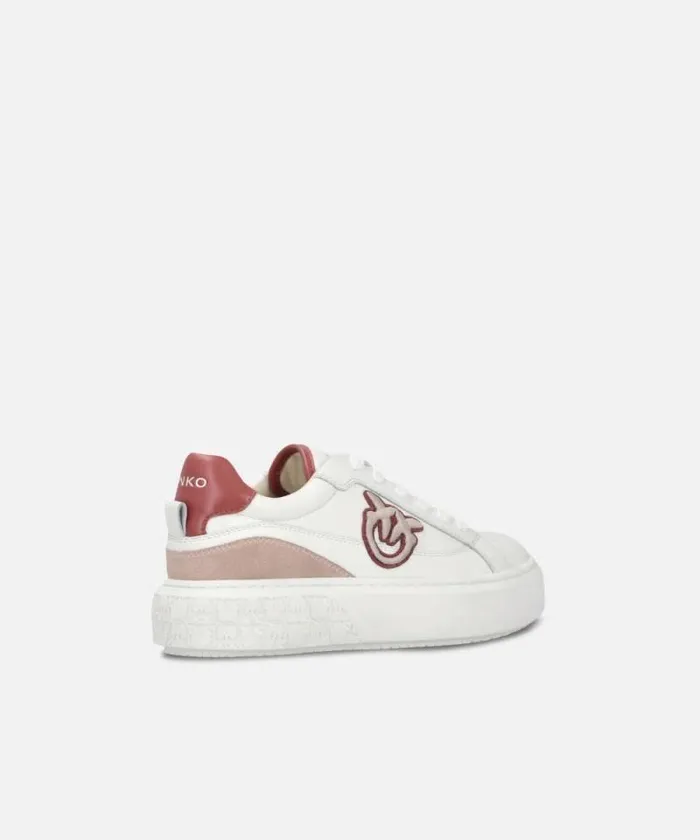 Women Sneakers Pinko Leather Platform Sneakers Whiteburgundy Women Sneakers Pinko Leather Platform Sneakers Whiteburgundy