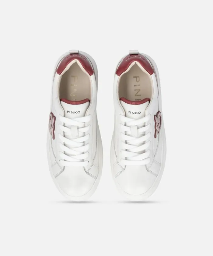 Women Sneakers Pinko Leather Platform Sneakers Whiteburgundy Women Sneakers Pinko Leather Platform Sneakers Whiteburgundy