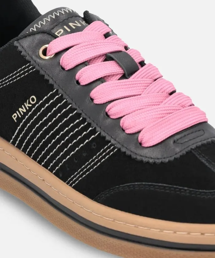 Women Sneakers Pinko Sneakers With Coloured Laces Limo Black Women Sneakers Pinko Sneakers With Coloured Laces Limo Black