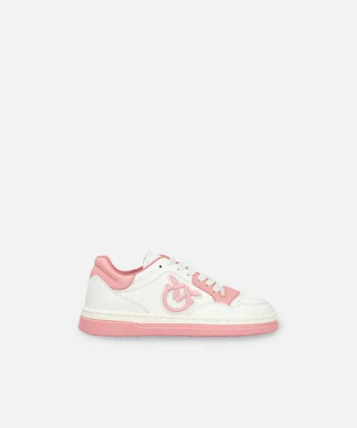 Women Sneakers Pinko Twotone Sneakers With Logo Embroidery Milkpink