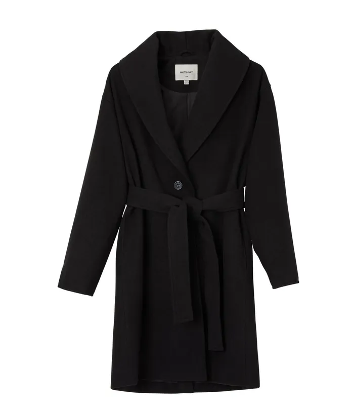 Women Sohee Vegan Coat Black Matt and Nat Jackets