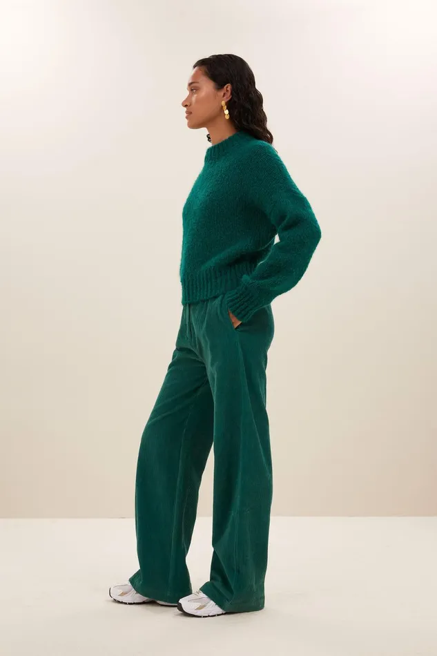 Women Sonny Bulky Pullover Peacock Green Bybar Pullovers