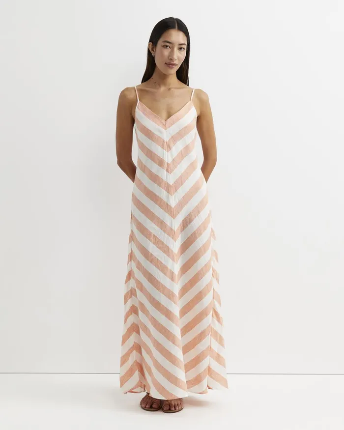Women Sportscraft Dresses Callie Stripe Slip Dress Orangewhite