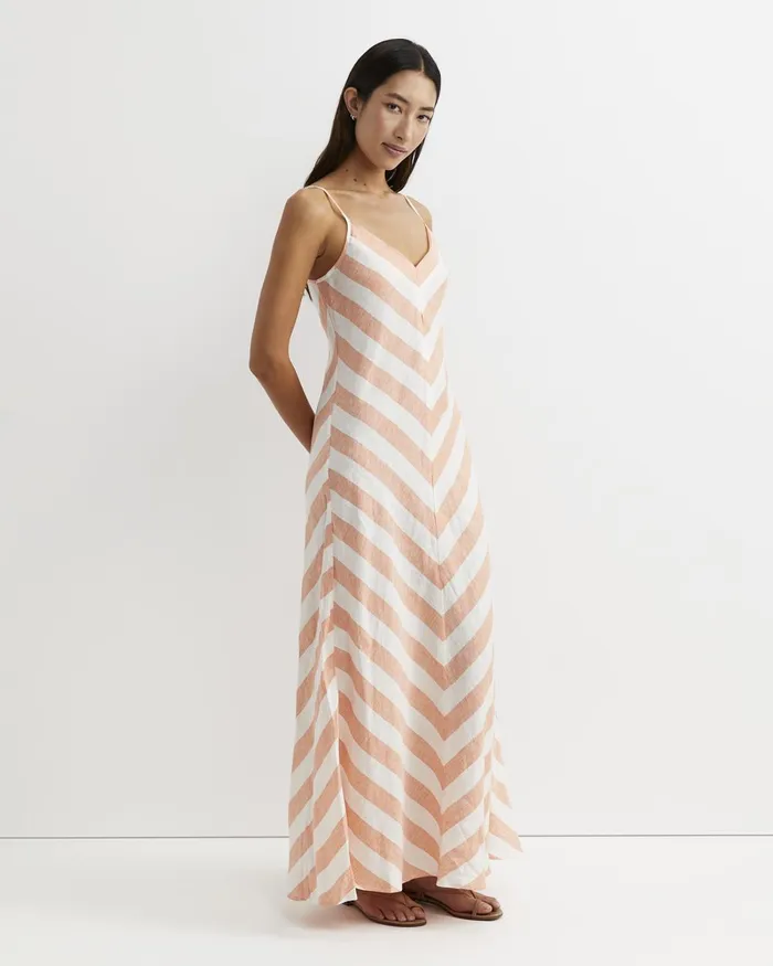 Women Sportscraft Dresses Callie Stripe Slip Dress Orangewhite