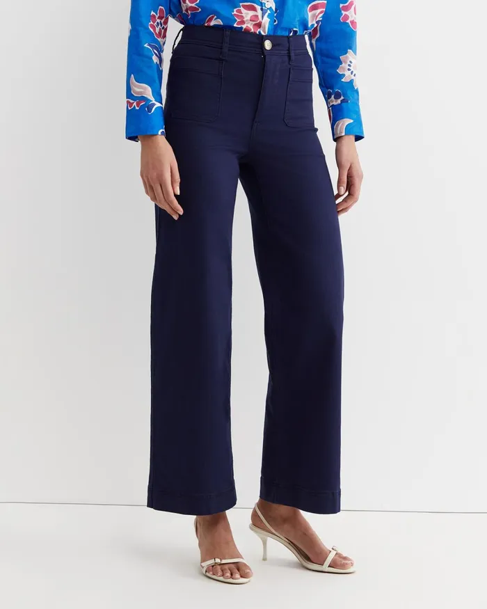 Women Sportscraft Pants Nili Wide Leg Jean Navy