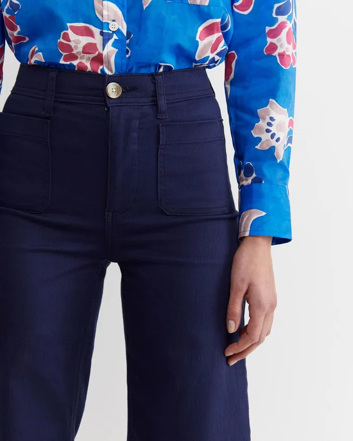 Women Sportscraft Pants Nili Wide Leg Jean Navy