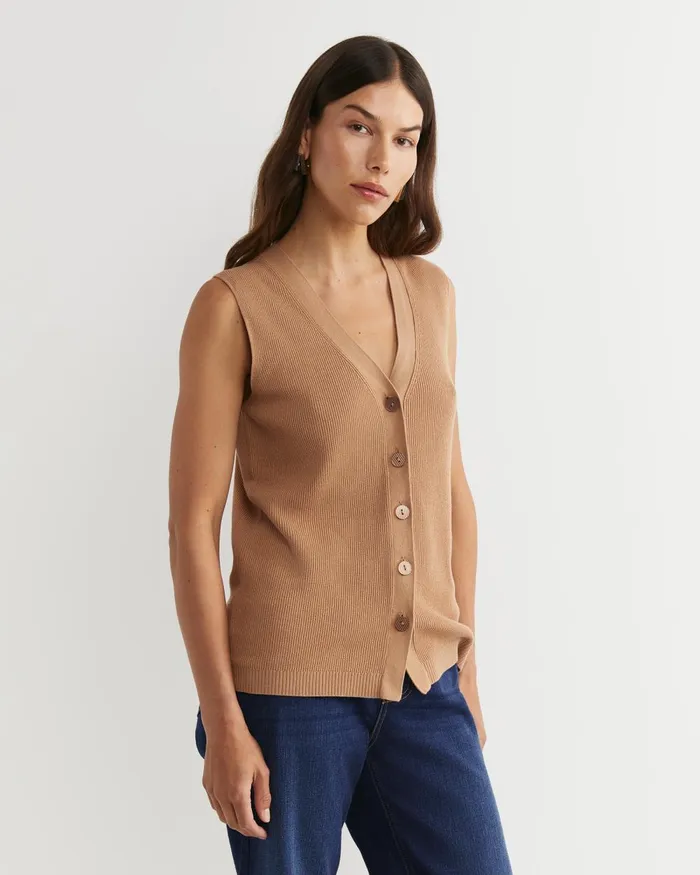 Women Sportscraft Tops and Tees Becky Cotton Vest Tan