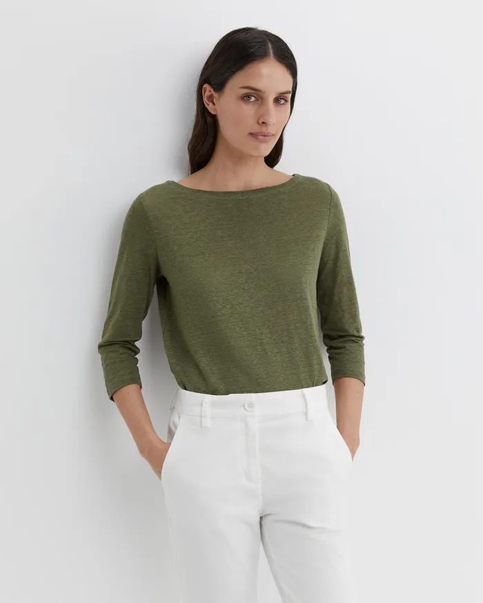 Women Sportscraft Tops and Tees Cecile Linen Top Khaki