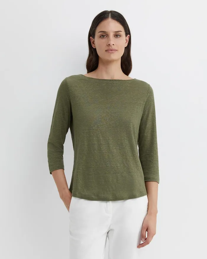 Women Sportscraft Tops and Tees Cecile Linen Top Khaki