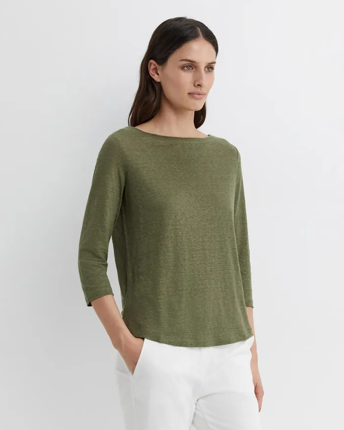 Women Sportscraft Tops and Tees Cecile Linen Top Khaki