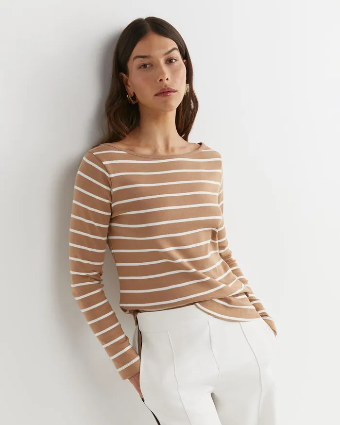 Women Sportscraft Tops and Tees Heidi Long Sleeve Rib Tee Tanwhite