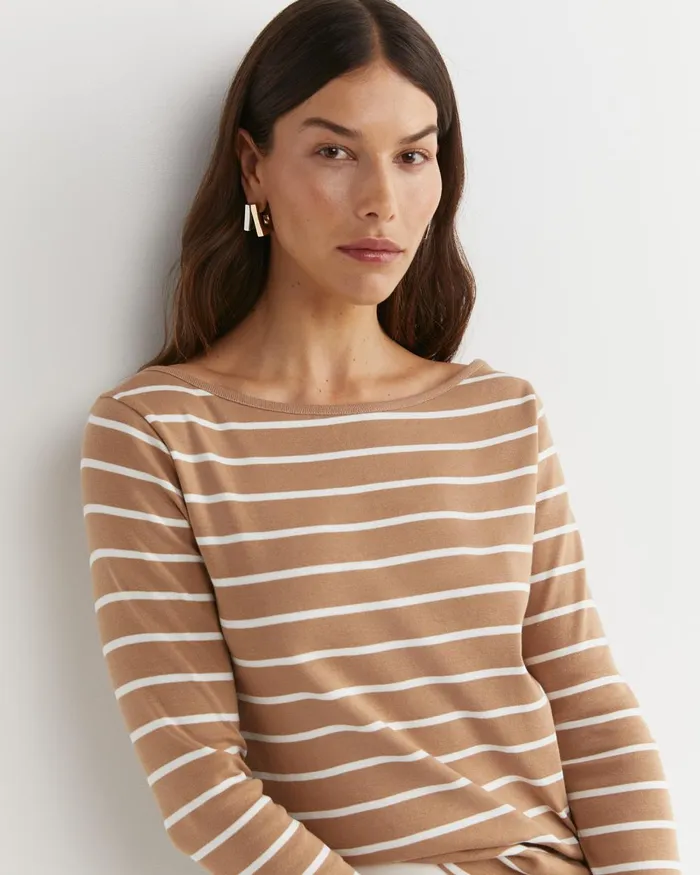 Women Sportscraft Tops and Tees Heidi Long Sleeve Rib Tee Tanwhite