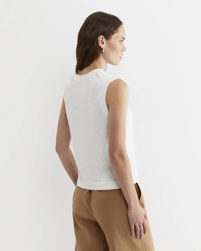 Women Sportscraft Tops and Tees Josie Tape Yarn Vest White