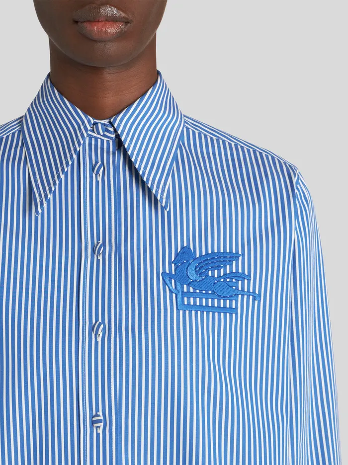 Women Striped Shirt With Logo Etro Shirts And Blouses