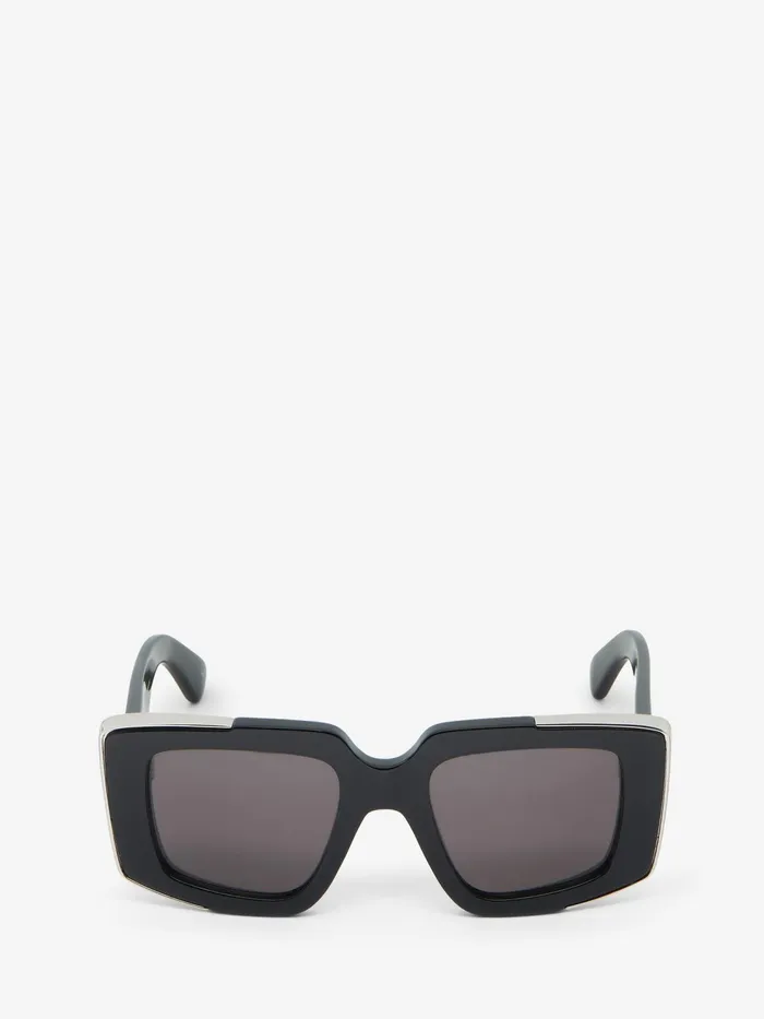 Women Sunglasses Alexander McQueen The Grip Geometrical Sunglasses Blacksmoke