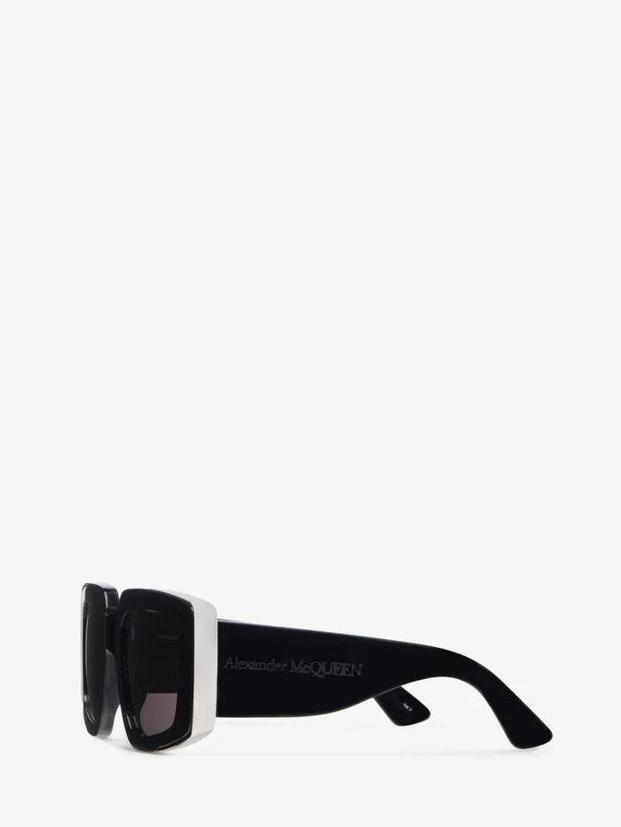 Women Sunglasses Alexander McQueen The Grip Geometrical Sunglasses Blacksmoke