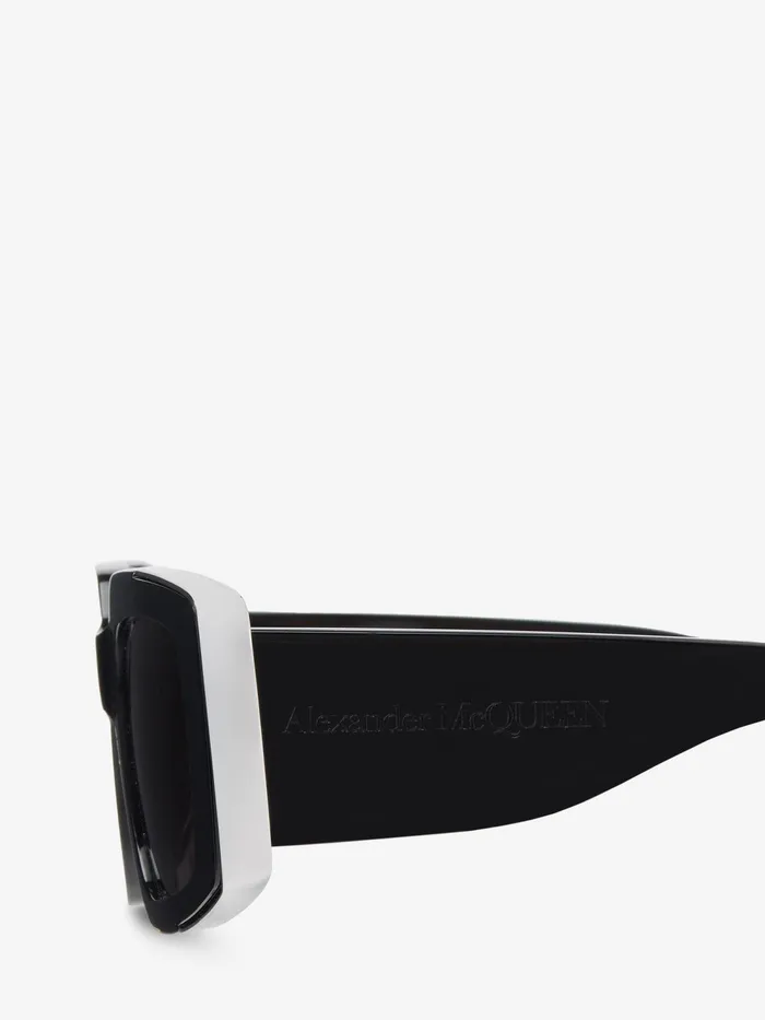 Women Sunglasses Alexander McQueen The Grip Geometrical Sunglasses Blacksmoke