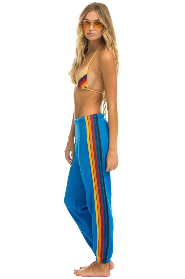 Women Sweatpants Aviator Nation 5 Stripe Sweatpants 8211 Ocean