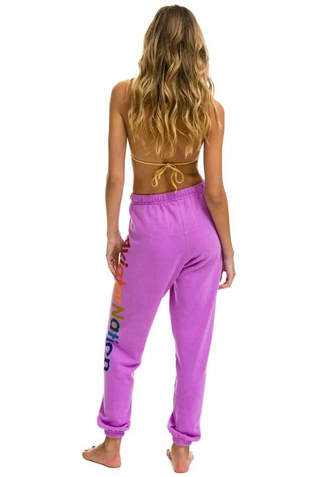 Women Sweatpants Aviator Nation Malibu Sweatpants 8211 Neon Purple