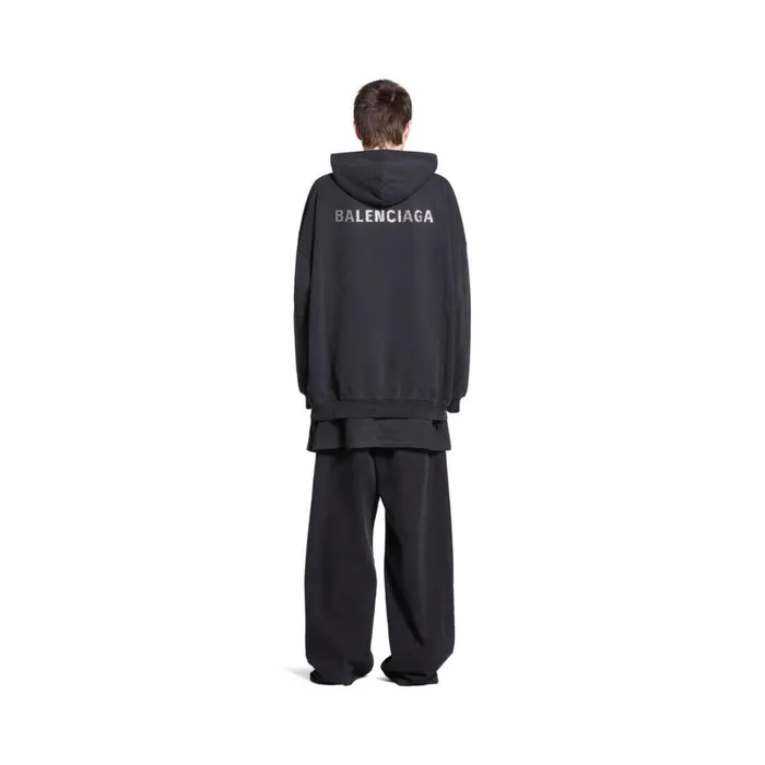 Women Sweatshirts and Hoodies Balenciaga Balenciaga Back Hoodie Large Fit In Black