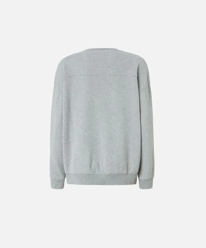 Women Sweatshirts Pinko Crewneck Sweatshirt With Embroidered Logo Drizzle Grey Women Sweatshirts Pinko Crewneck Sweatshirt With Embroidered Logo Drizzle Grey