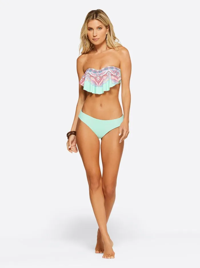 Women Swim Jessica Simpson Carnival In Rio Handkerchief Bandeau In Cool Multi