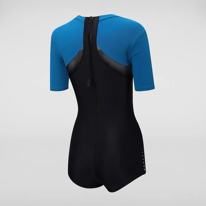 Women Swimming Costumes Speedo Women039s Short Sleeved Low Leg Swimsuit BlackBlue Women Swimming Costumes Speedo Women039s Short Sleeved Low Leg Swimsuit BlackBlue
