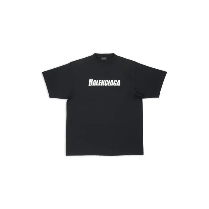 Women Tshirts Balenciaga Caps Tshirt Boxy Fit In Black